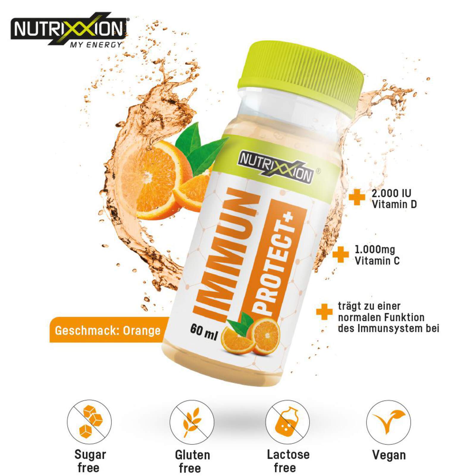 NUTRIXXION IMMUN Protect+ NEM Orange 12 x 60ml