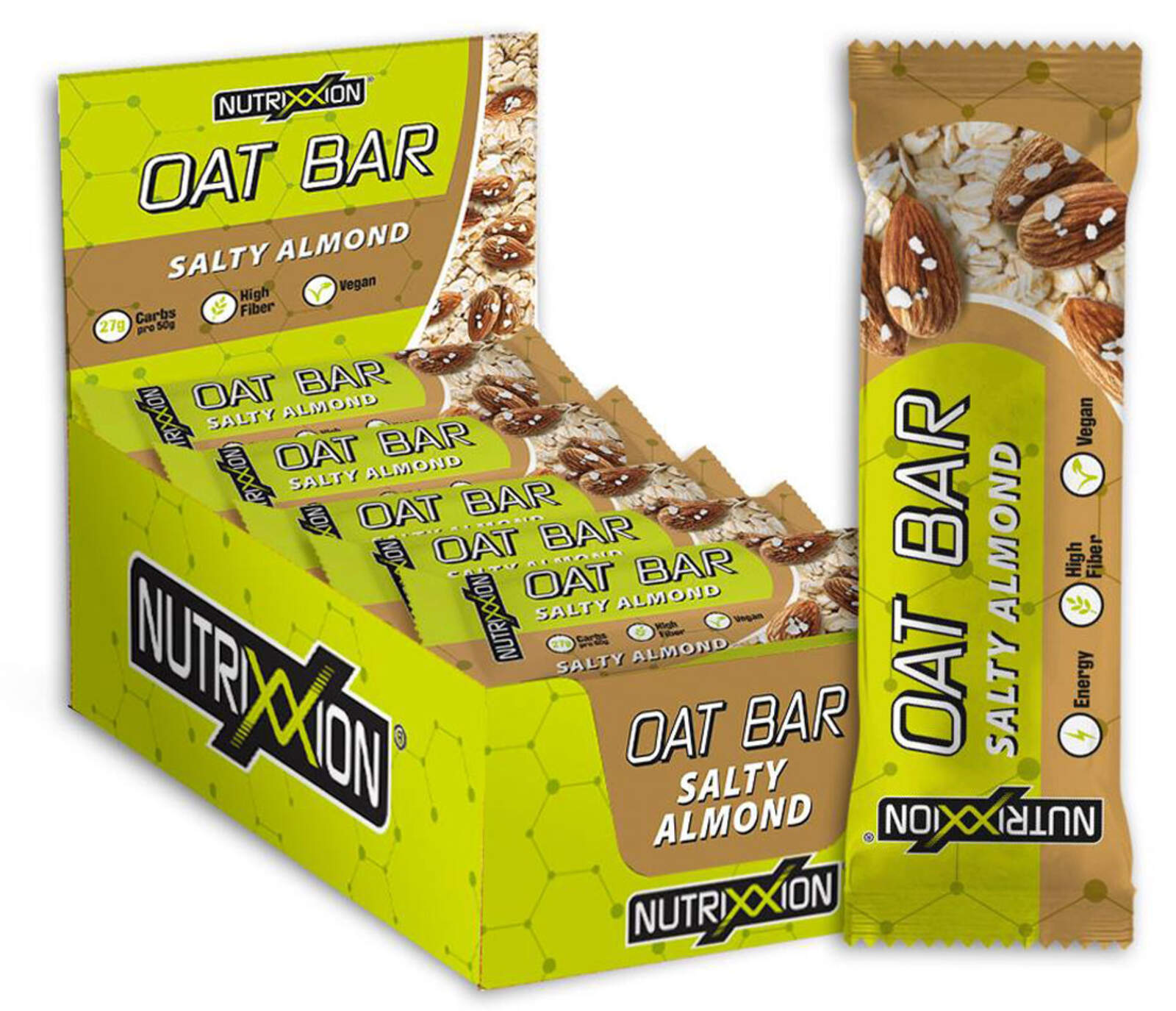 NUTRIXXION Énergie Oat Riegel Vegan
Salty Almond 20 x 50g